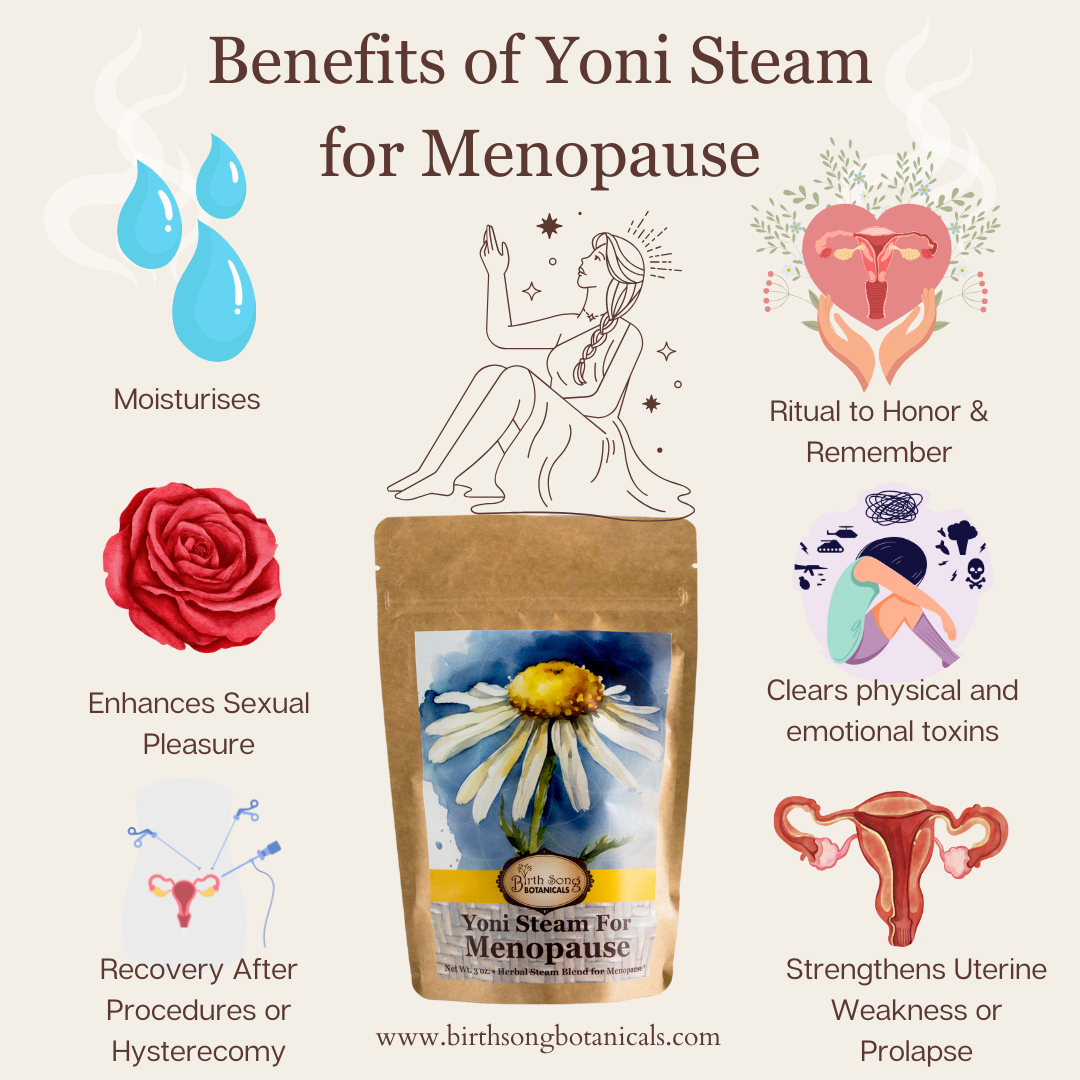 Yoni Steam for Menopause and Perimenopausal Women to Support Uterine Care* Vaginal Steaming Herbs for Wise Women* Organic Herbal V Steam 3oz