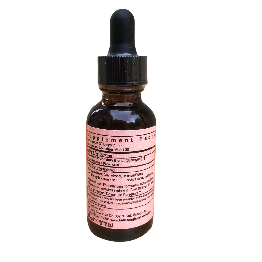Shatavari Root Tincture Herbal Supplement for Lactation and Hormone Harmony In Women 1 oz.