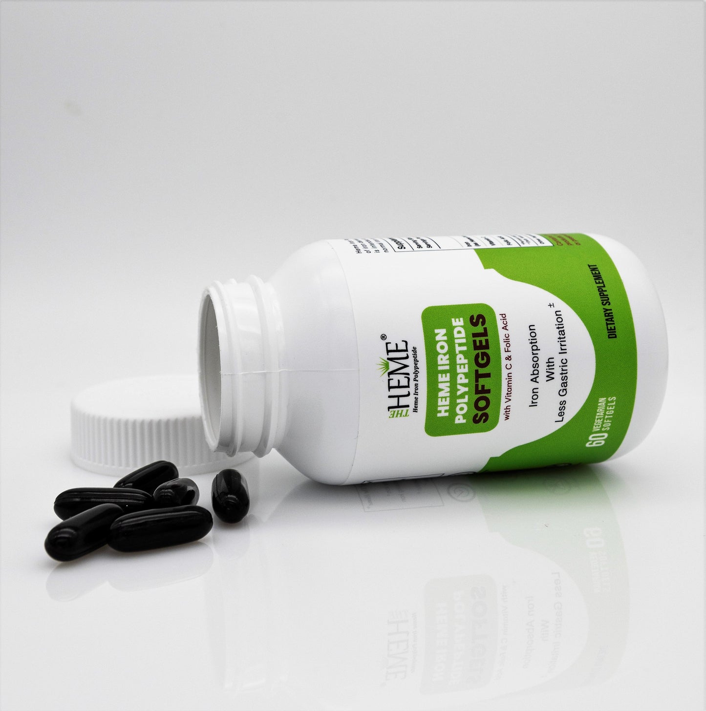 TheHeme - Heme Iron Polypeptide 4.5mg Softgels with Vitamin C and Folic Acid - Iron Supplement, Gluten Free - 60ct