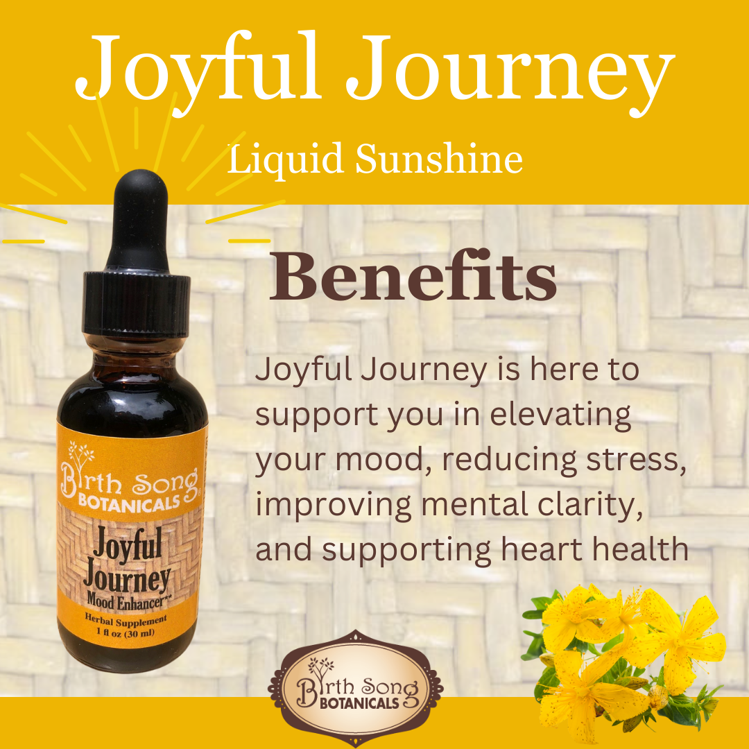 Joyful Journey Herbal Tincture: A Mood Support Supplement to Promote a Positive Out Look* with St. John's Wort, Hawthorn and Lemon Balm 1 oz.