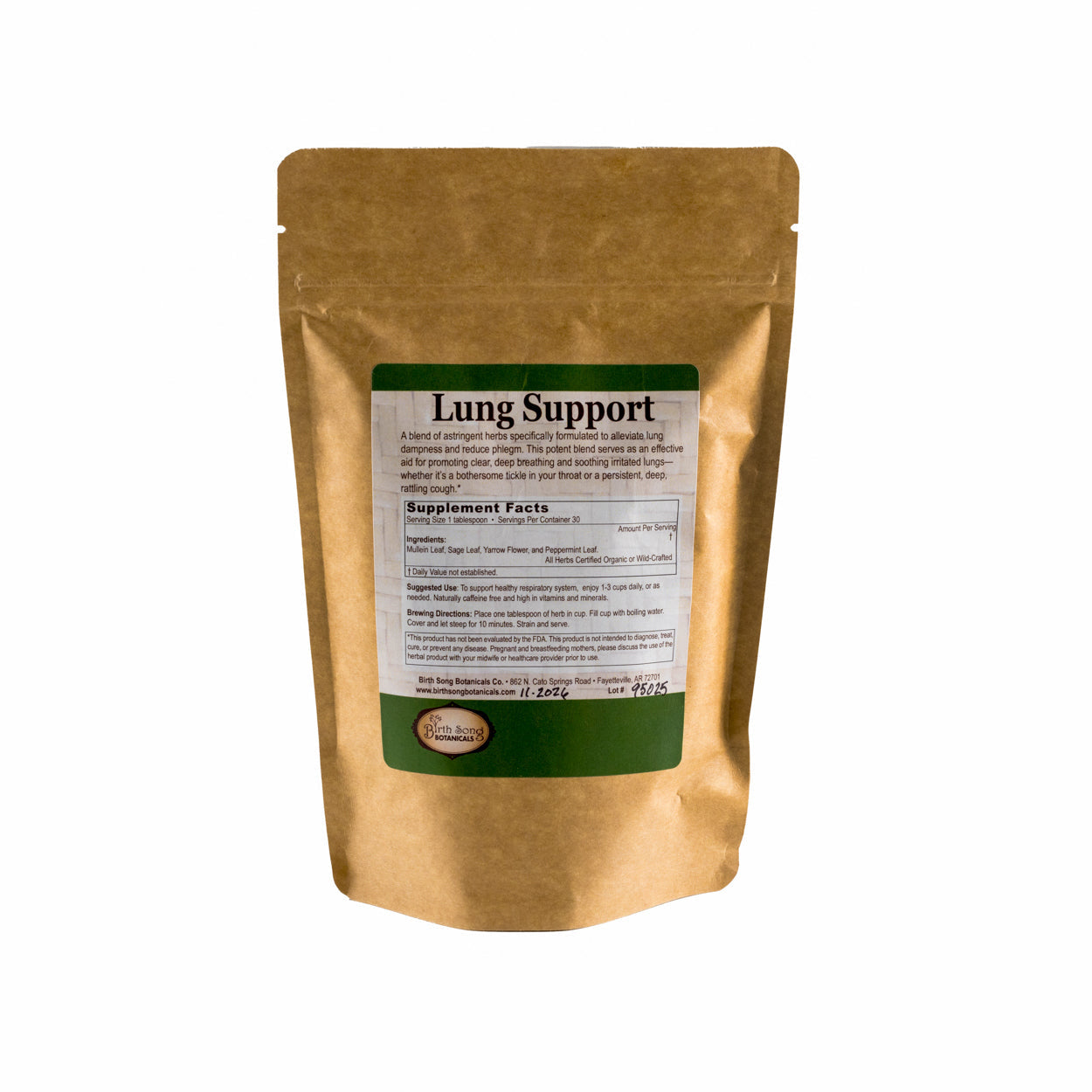 Lung Support Herbal Tea for Bronchial Wellness, Respiratory and Immune Support for Clear Breathing* 3 oz.