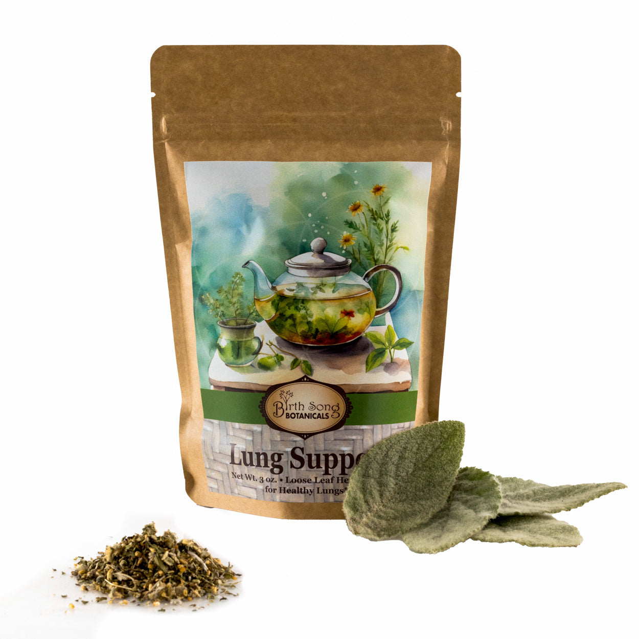 Lung Support Herbal Tea for Bronchial Wellness, Respiratory and Immune Support for Clear Breathing* 3 oz.