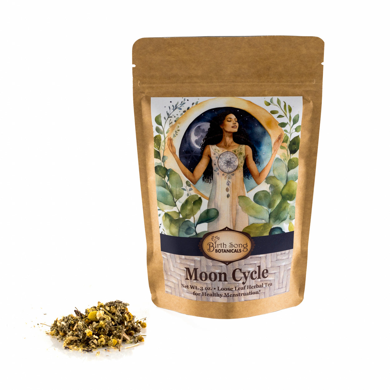 Moon Cycle Herbal Tea with Mugwort for Women, Menstruation, and Hormonal Harmony* Loose Leaf 3 oz.