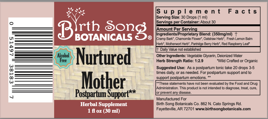 Nurtured Mother Postpartum Support Supplement for Comfort and Mood Support* with Cramp Bark, 1oz.