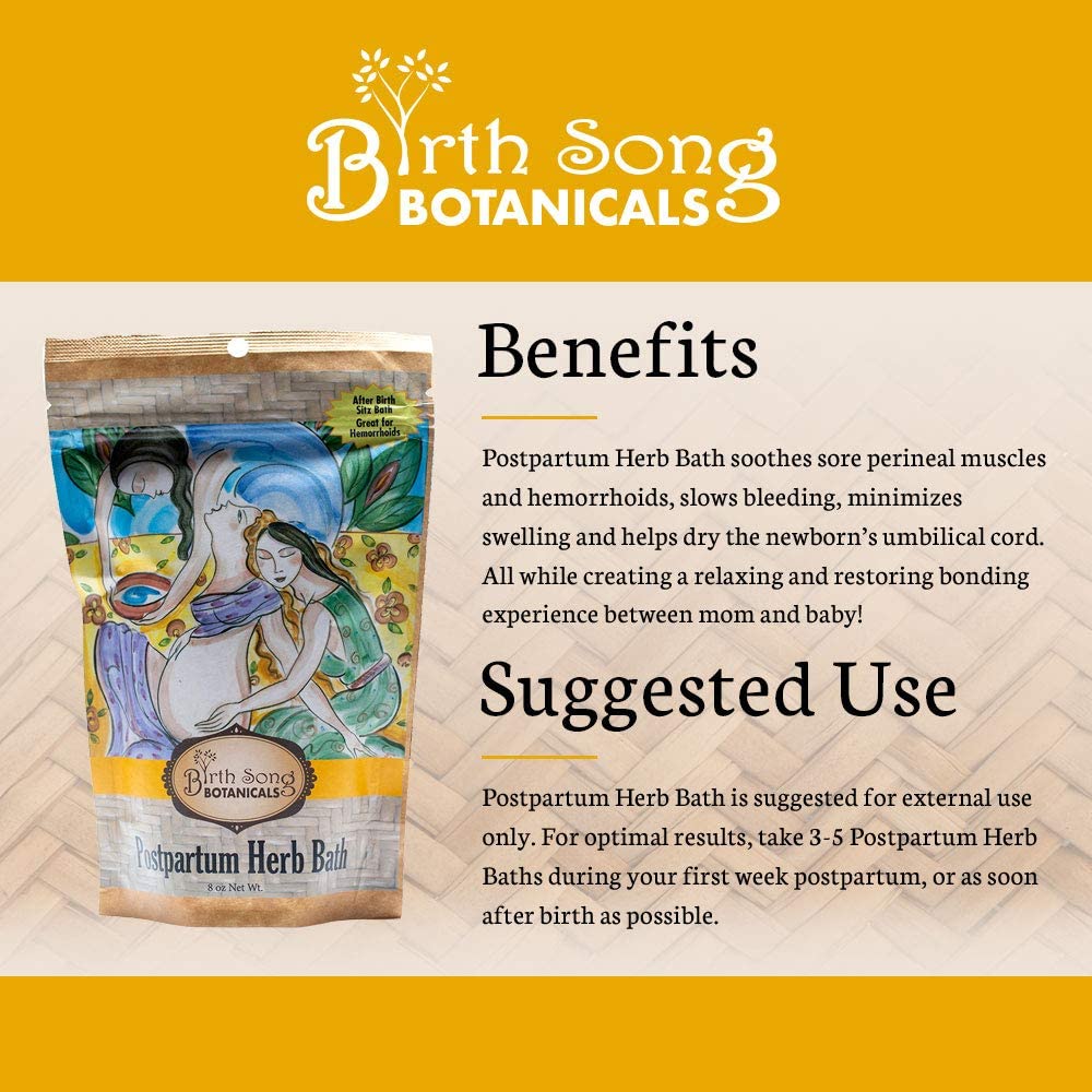 Postpartum Herb Bath- Sitz Bath Soak for Postpartum Recovery, Perineal Care, Soothes Hemorrhoids and After Birth Support for Mom and Baby 8 oz.