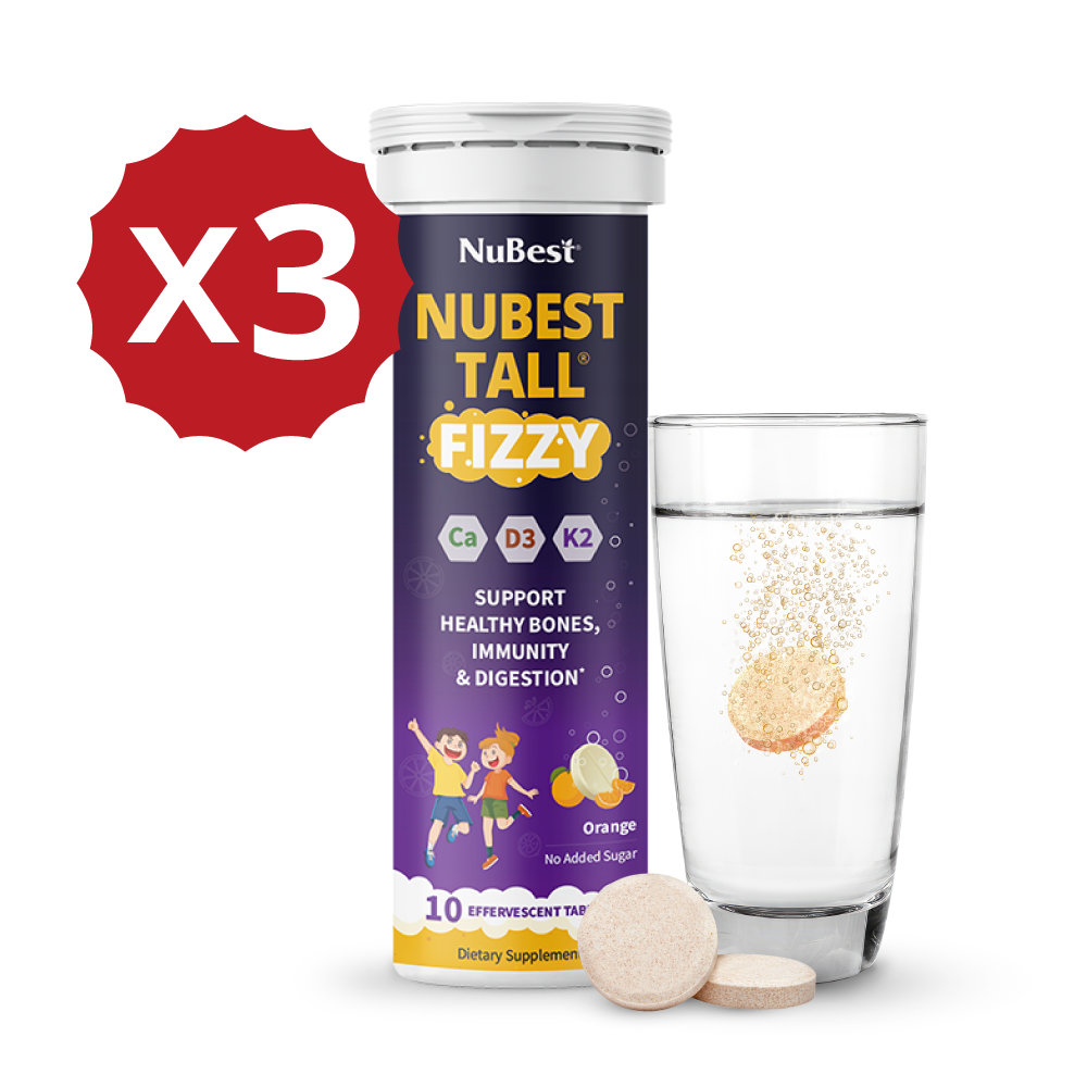 NuBest Tall Fizzy – Height Growth & Bone Strength, Orange Flavor, 10 Effervescent Tabs
