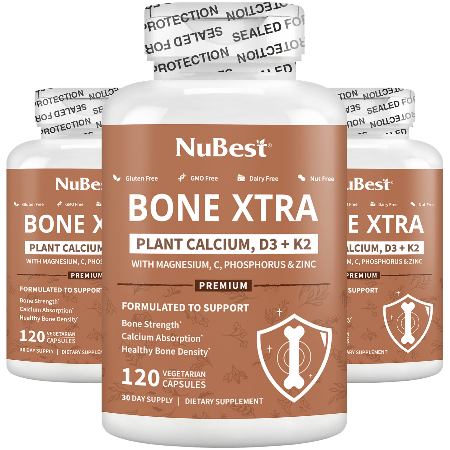 Bone Xtra - Plant-based Formula to Support Healthy Bones For Adults, 120 Vegan Capsules