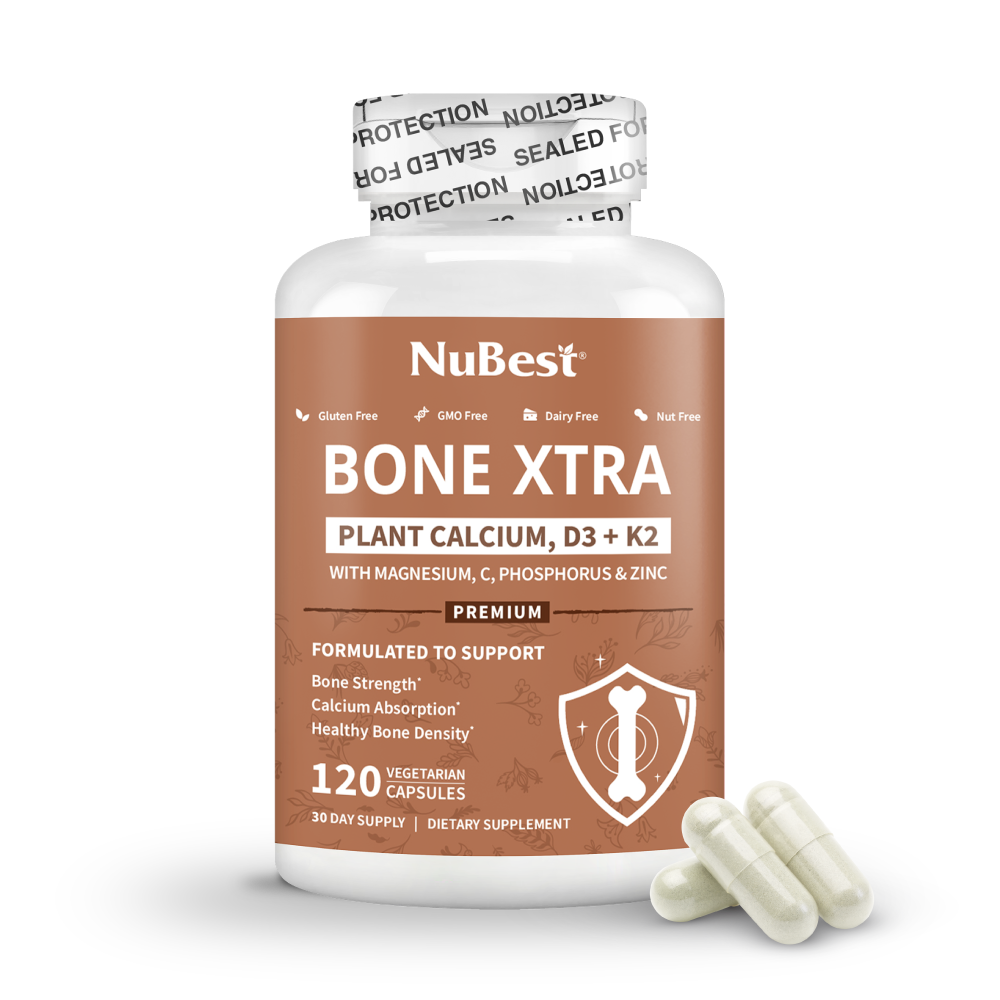 Bone Xtra - Plant-based Formula to Support Healthy Bones For Adults, 120 Vegan Capsules