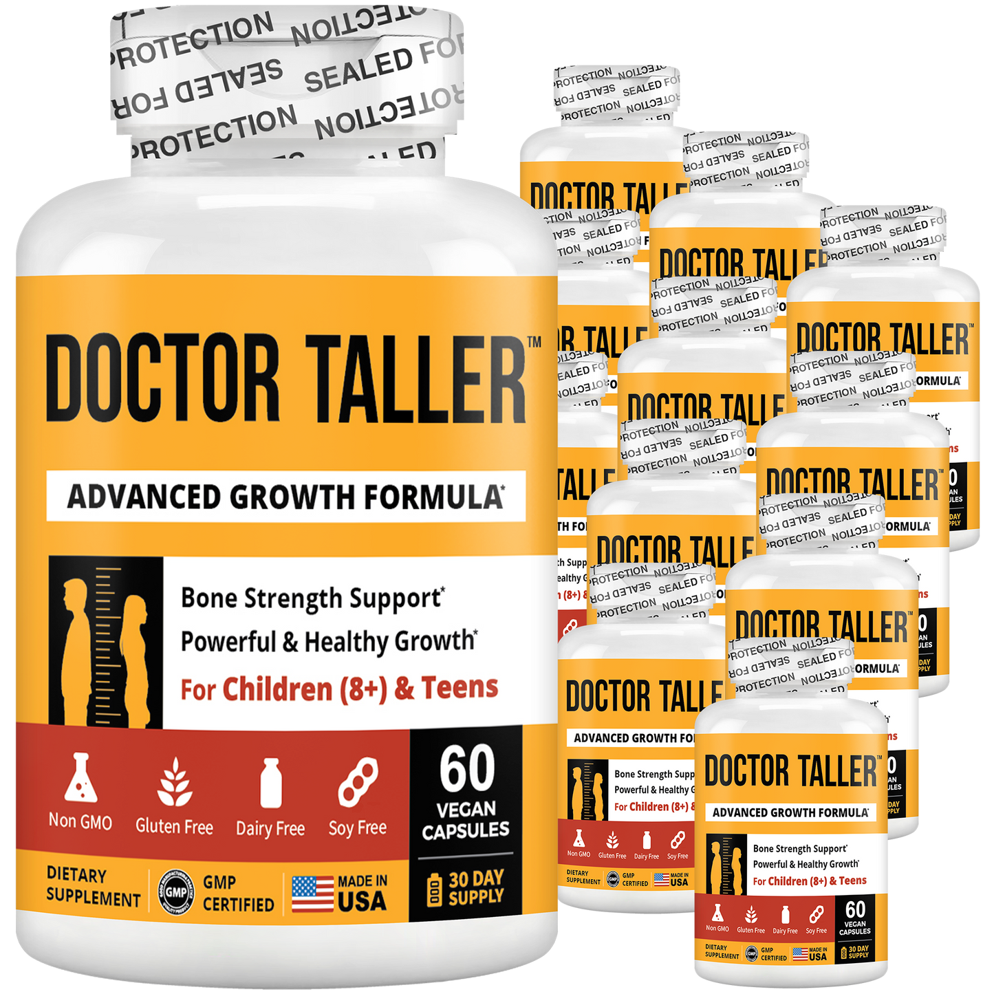 Doctor Taller Kids, Grape Multivitamins, Ages 2-9, 60 Vegan Chewables