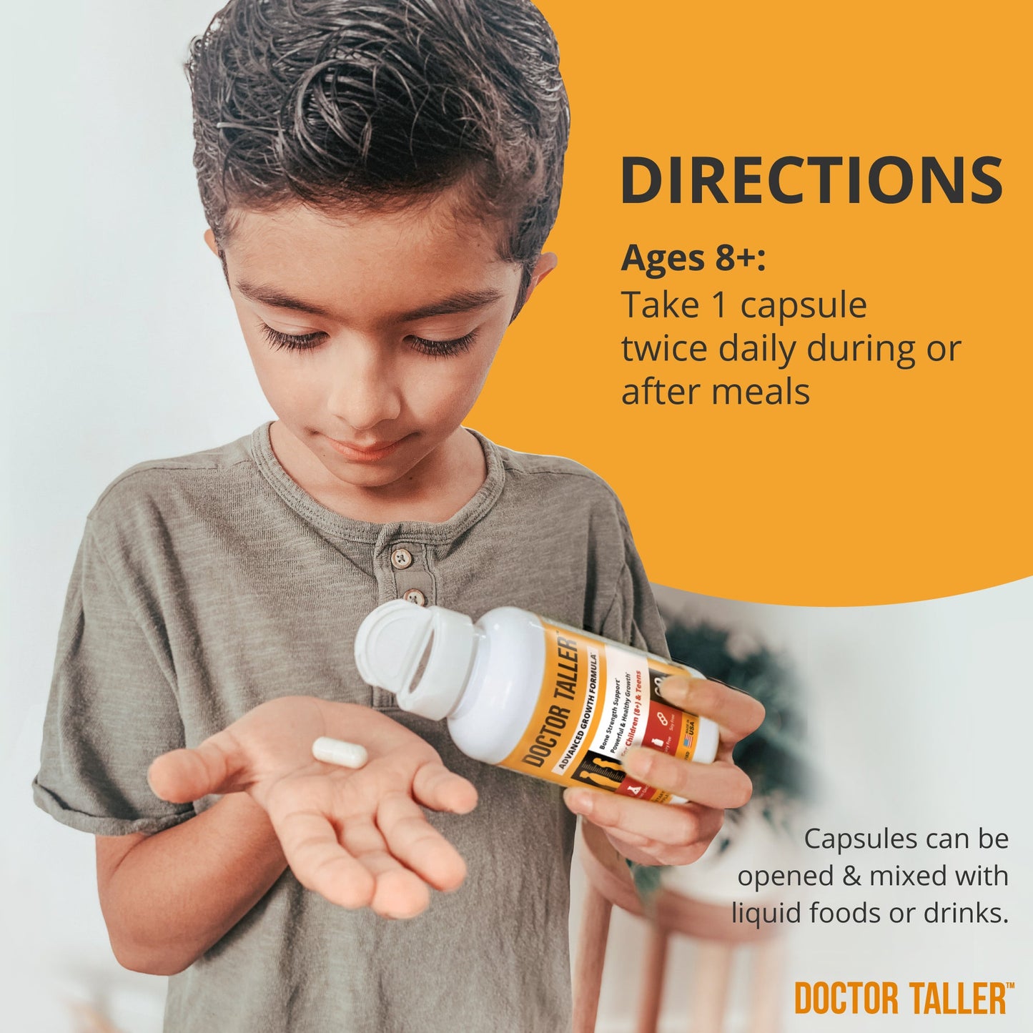 Doctor Taller, For Children (8+) & Teens, 60 Vegan Capsules