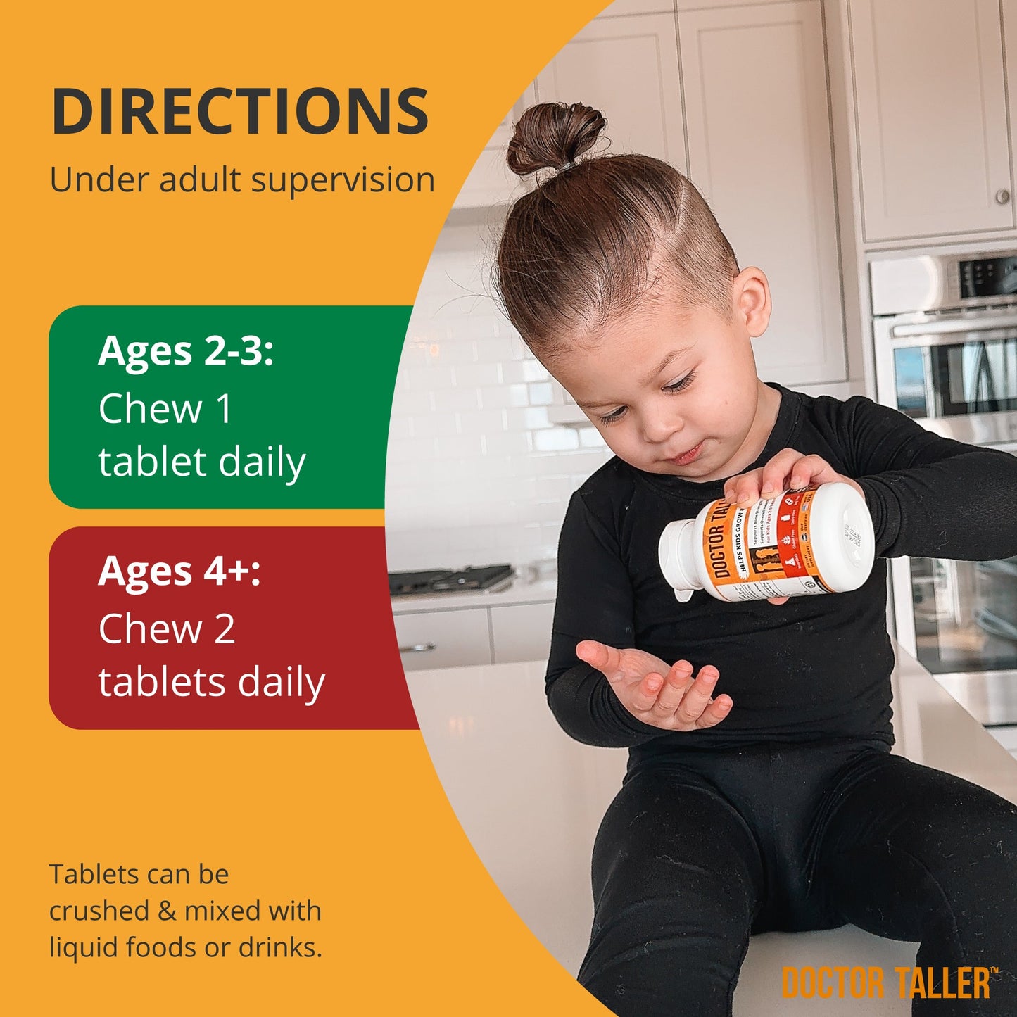 Doctor Taller Kids, Grape Multivitamins, Ages 2-9, 60 Vegan Chewables