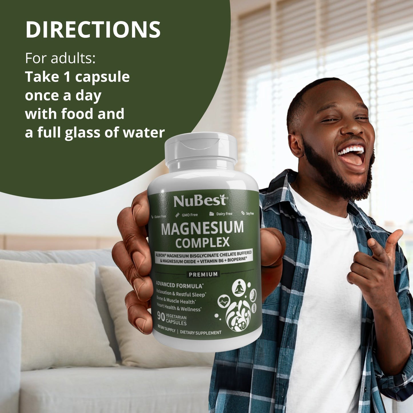 NuBest Magnesium Complex – Relaxation, Bone & Muscle Health, 90 Vegan Caps