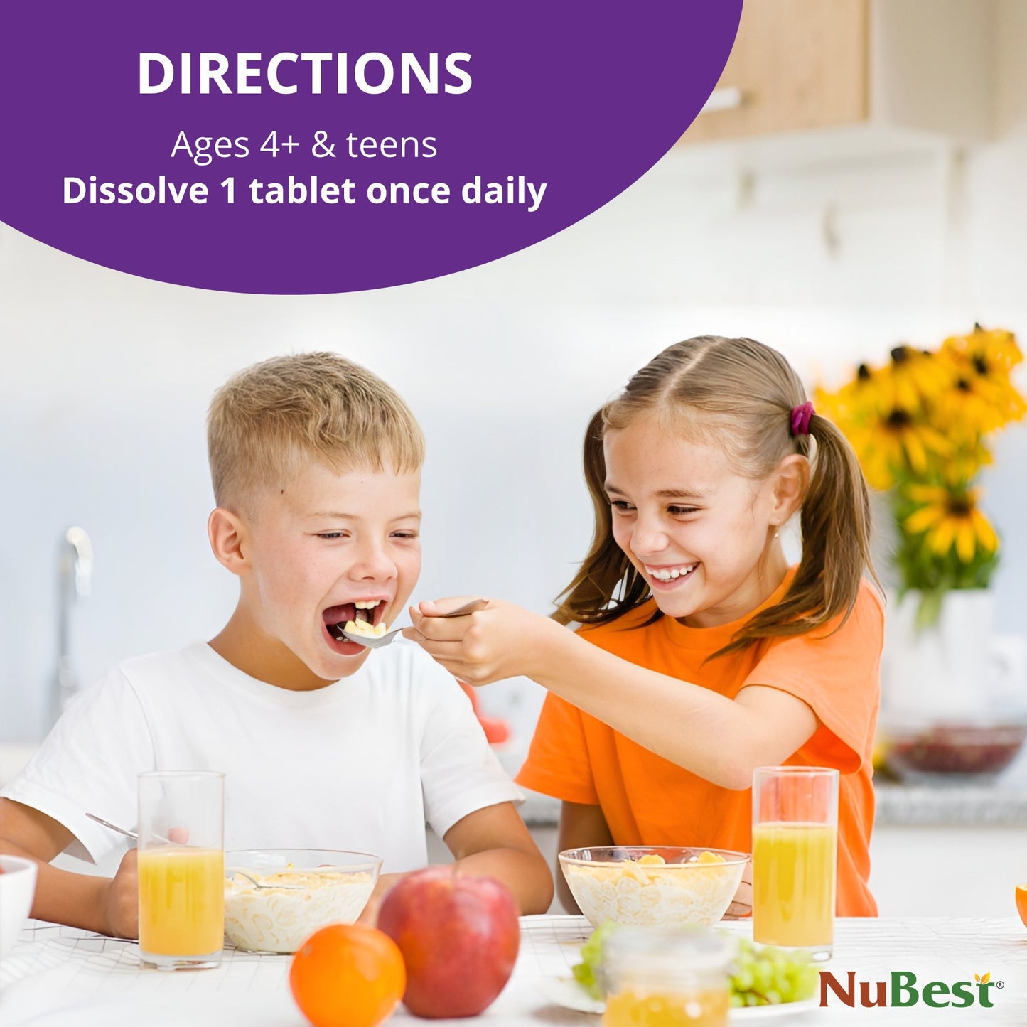 NuBest Tall Fizzy – Height Growth & Bone Strength, Orange Flavor, 10 Effervescent Tabs