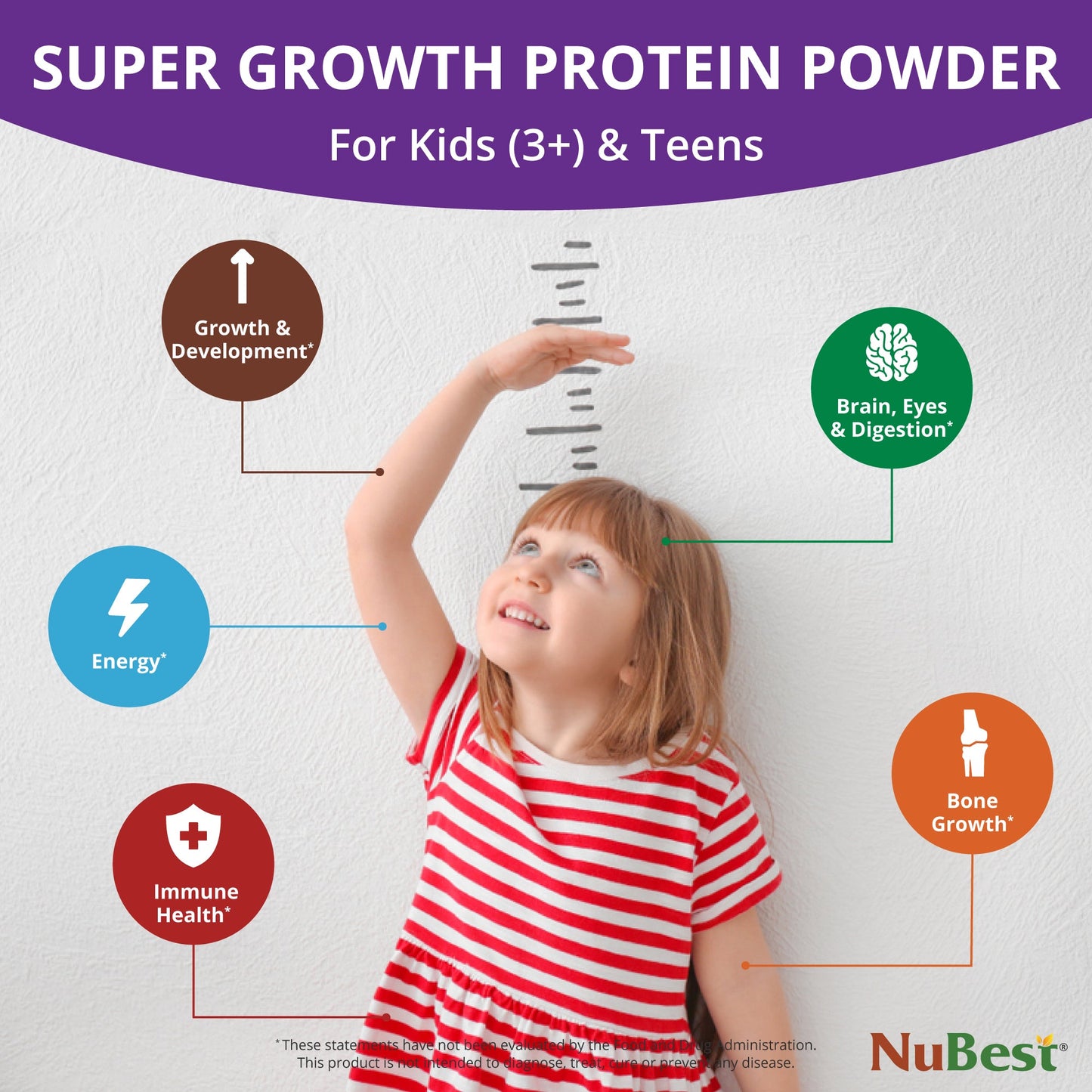 NuBest Tall Protein for Growth and Development, Kids and Teens 3+, Chocolate