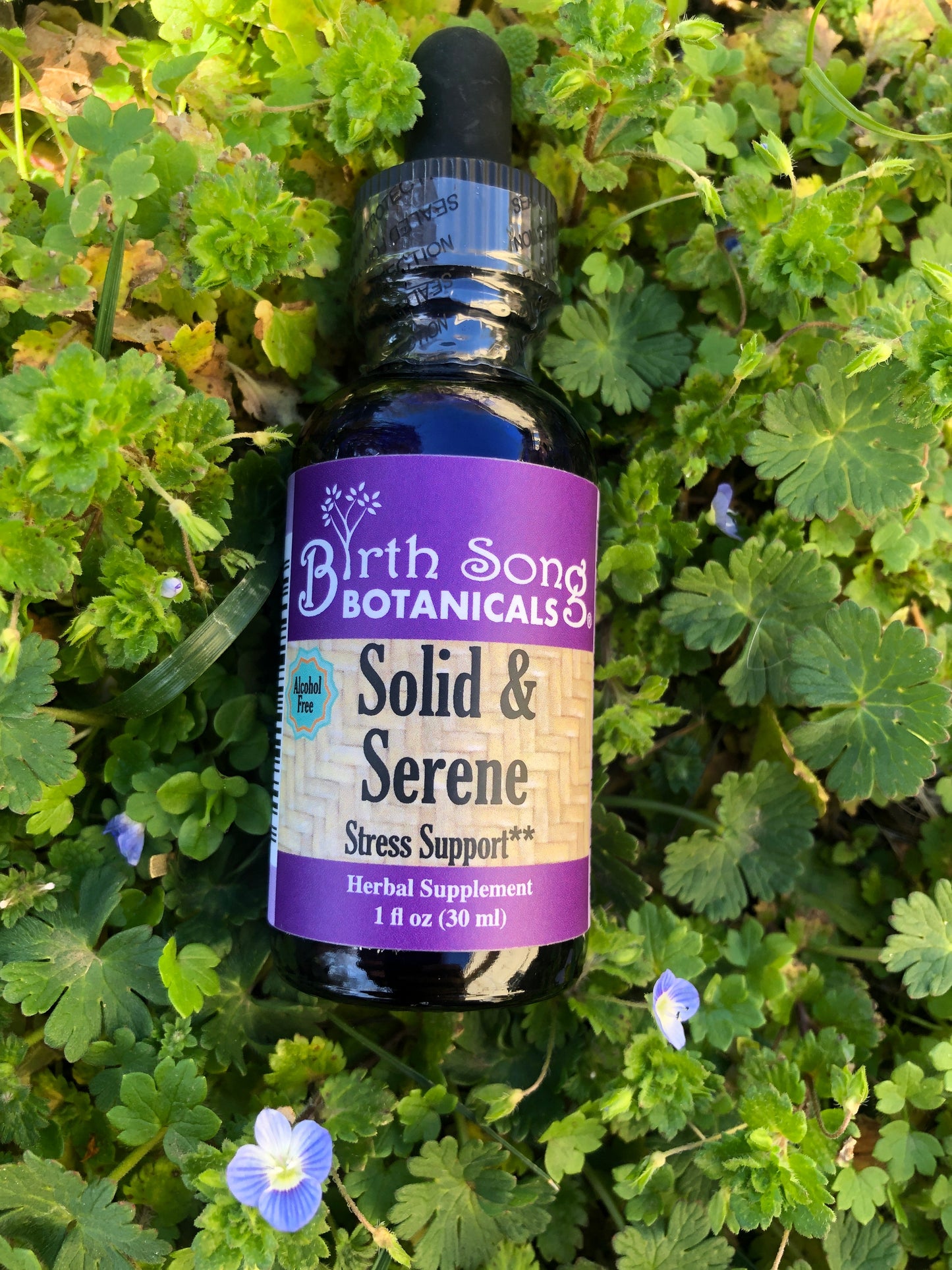 Solid & Serene Herbal Tincture For Natural Stress Support* with Passionflower 1 oz.