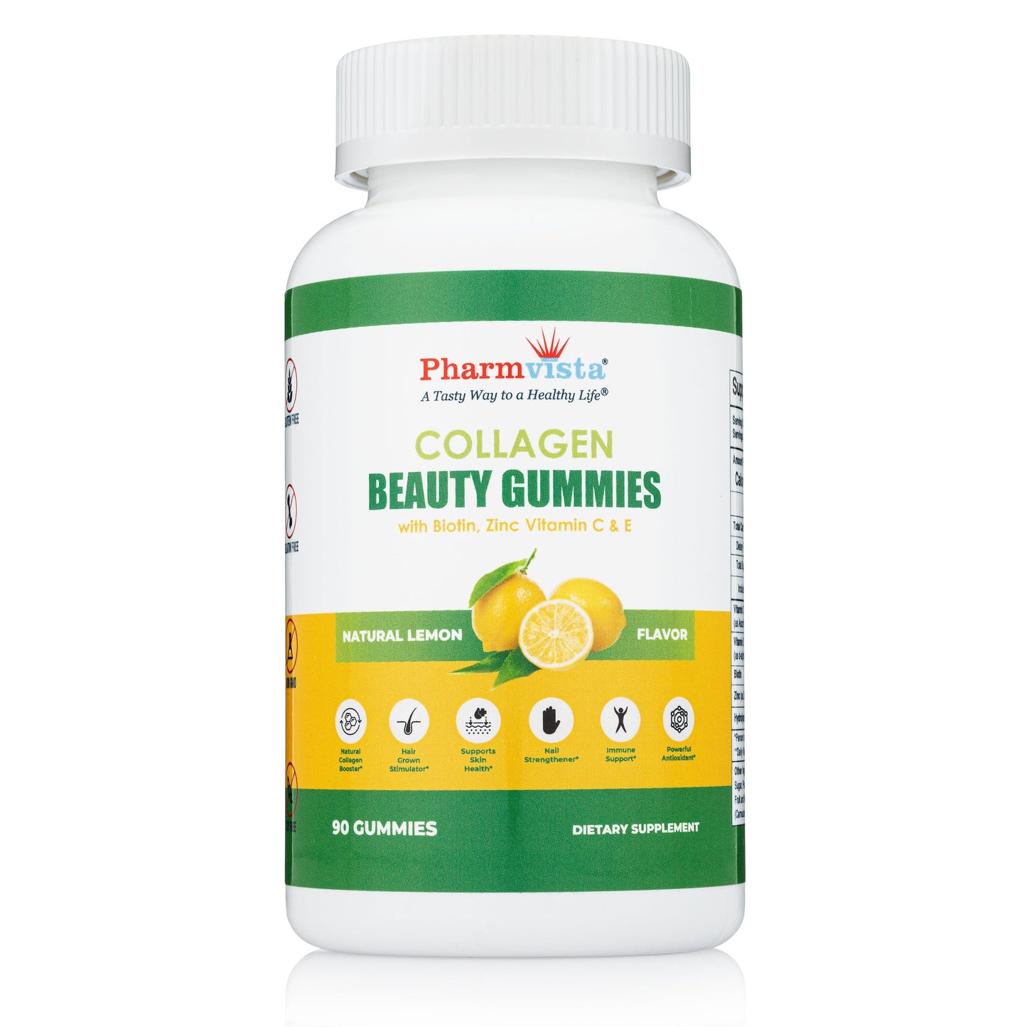 Collagen Gummies with Biotin, Zinc, Vitamins C & E for Hair Skin and Nails Support, 90ct