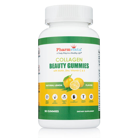 Collagen Gummies with Biotin, Zinc, Vitamins C & E for Hair Skin and Nails Support, 90ct