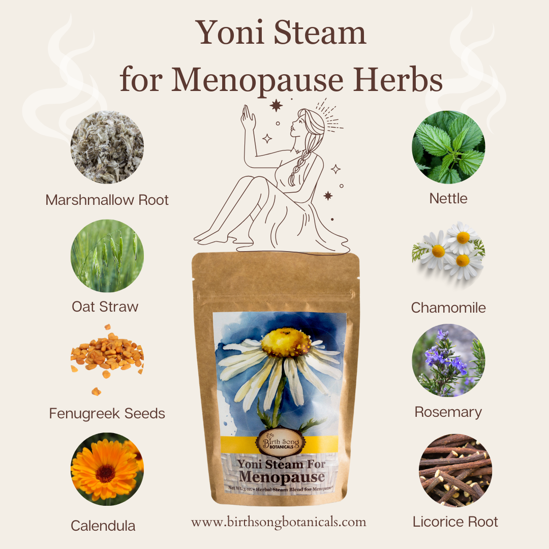 Yoni Steam for Menopause and Perimenopausal Women to Support Uterine Care* Vaginal Steaming Herbs for Wise Women* Organic Herbal V Steam 3oz