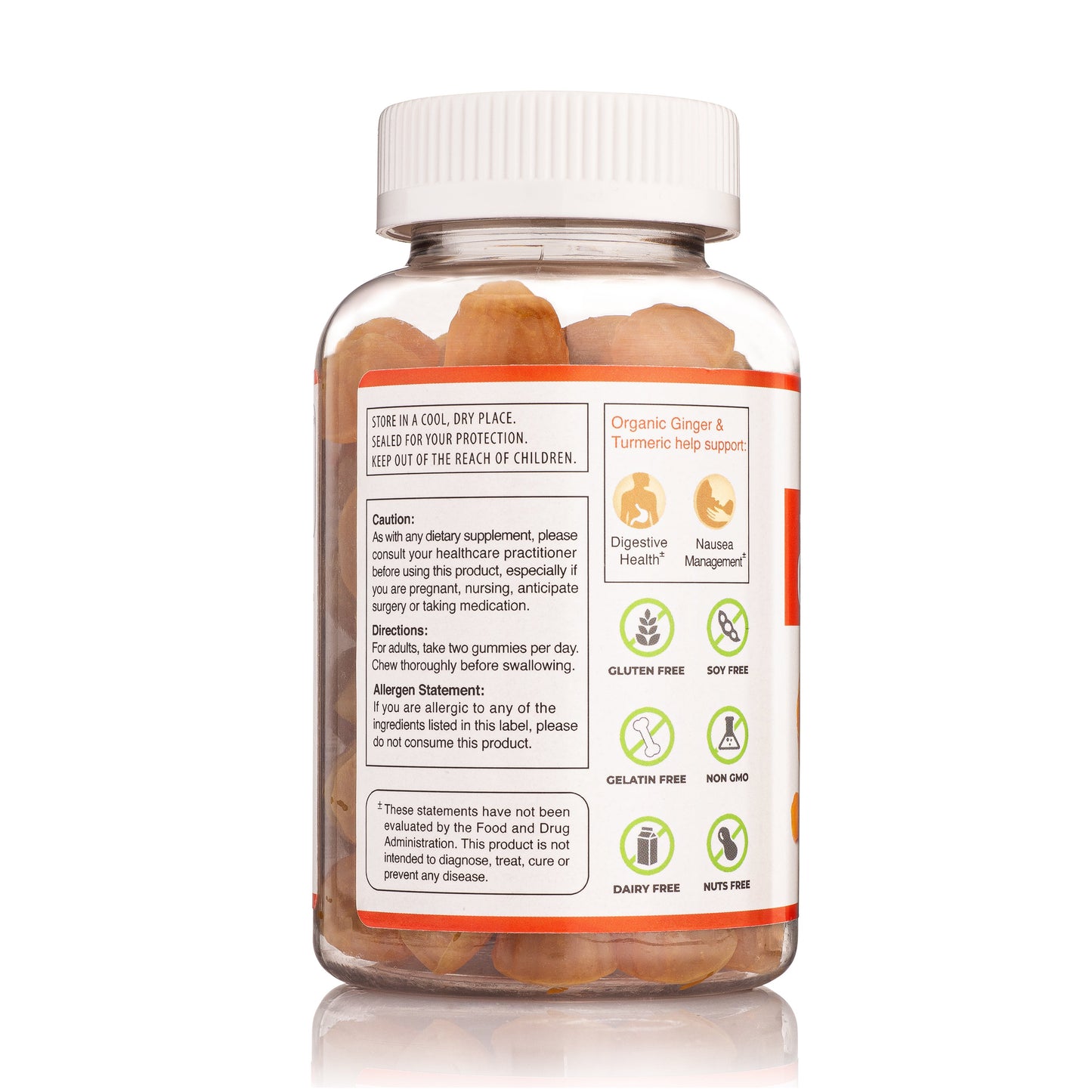 Turmerica - Turmeric Ginger Gummies - for Digestive Health, Nausea Management - Gluten Free, Vegan Supplement - Made in USA - 90 Count