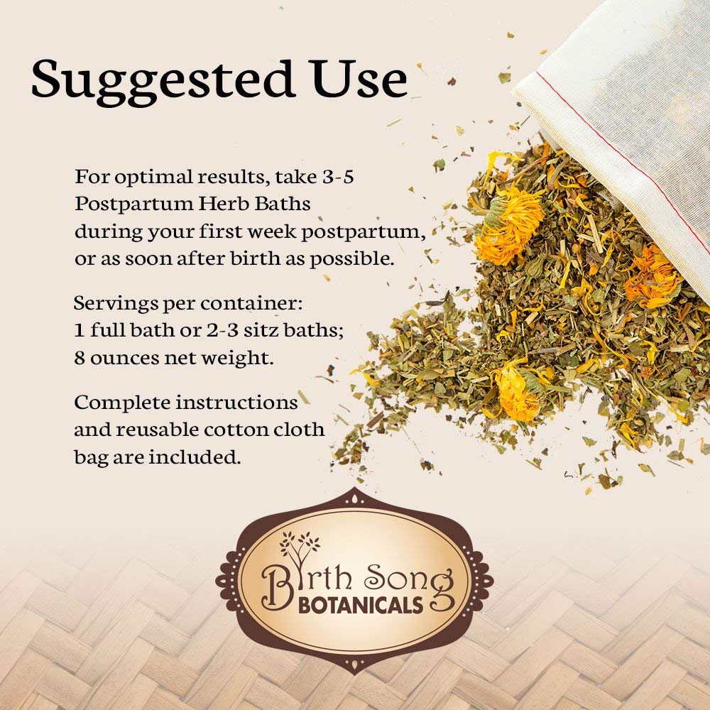 Postpartum Herb Bath- Sitz Bath Soak for Postpartum Recovery, Perineal Care, Soothes Hemorrhoids and After Birth Support for Mom and Baby 8 oz.