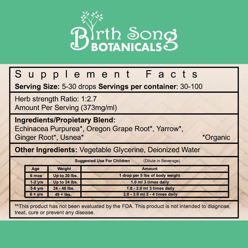 Children's Immune Booster Tincture*  with Organic Echinacea 1 oz.