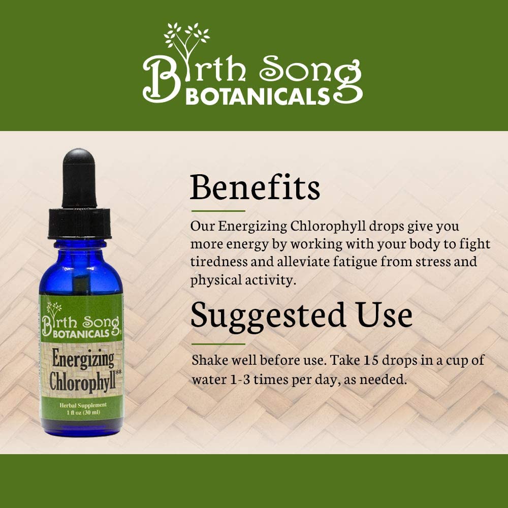 Energizing Chlorophyll Liquid Drops, Peppermint Flavored, Natural Energy, Skin Health, Immune Support* 1 oz.