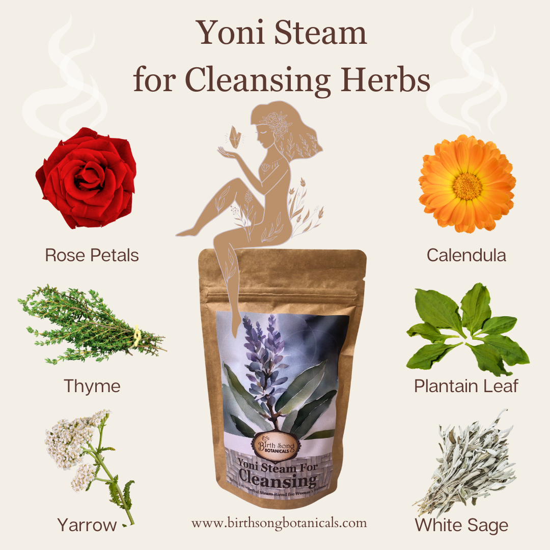 Yoni Steam for Cleansing- Vaginal Steaming Herbs, Womb Blessing and Purify Herbs for V Steaming, Organic Herbal Blend For Uterine Wellness* 3 oz.