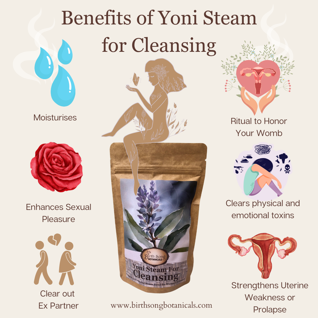 Yoni Steam for Cleansing- Vaginal Steaming Herbs, Womb Blessing and Purify Herbs for V Steaming, Organic Herbal Blend For Uterine Wellness* 3 oz.