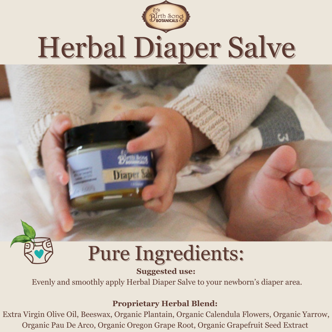 Herbal Baby Diaper Rash Cream With Calendula, Natural Baby Bottom Butter, Cloth Diaper Safe, Unscented