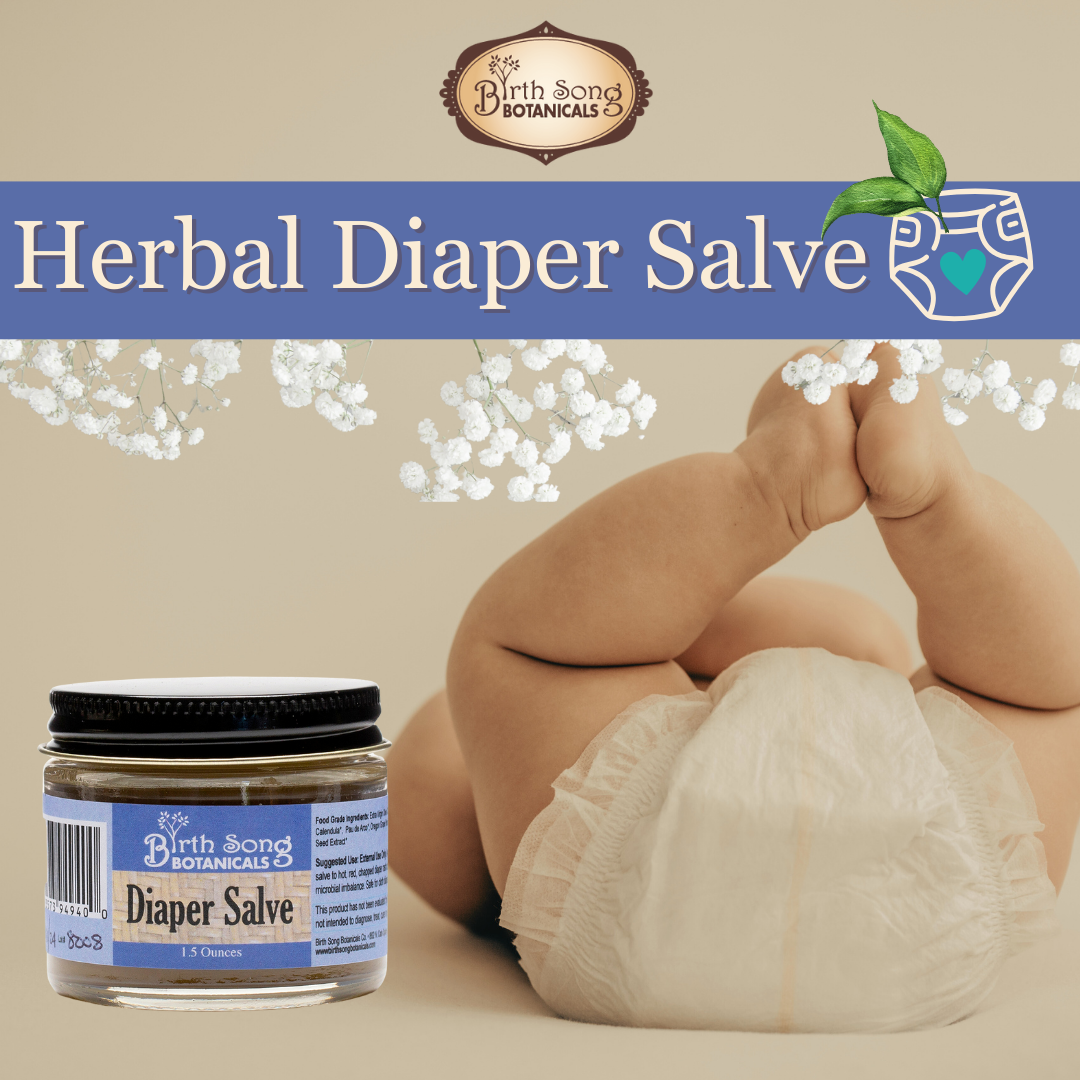 Herbal Baby Diaper Rash Cream With Calendula, Natural Baby Bottom Butter, Cloth Diaper Safe, Unscented