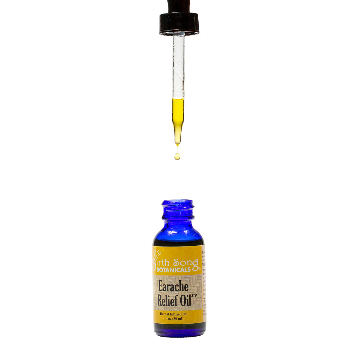 Herbal Ear Oil, Natural Ear Drops, Blended with Garlic and Mullein Flowers, for Swimmers and Wax Removal 1 oz.