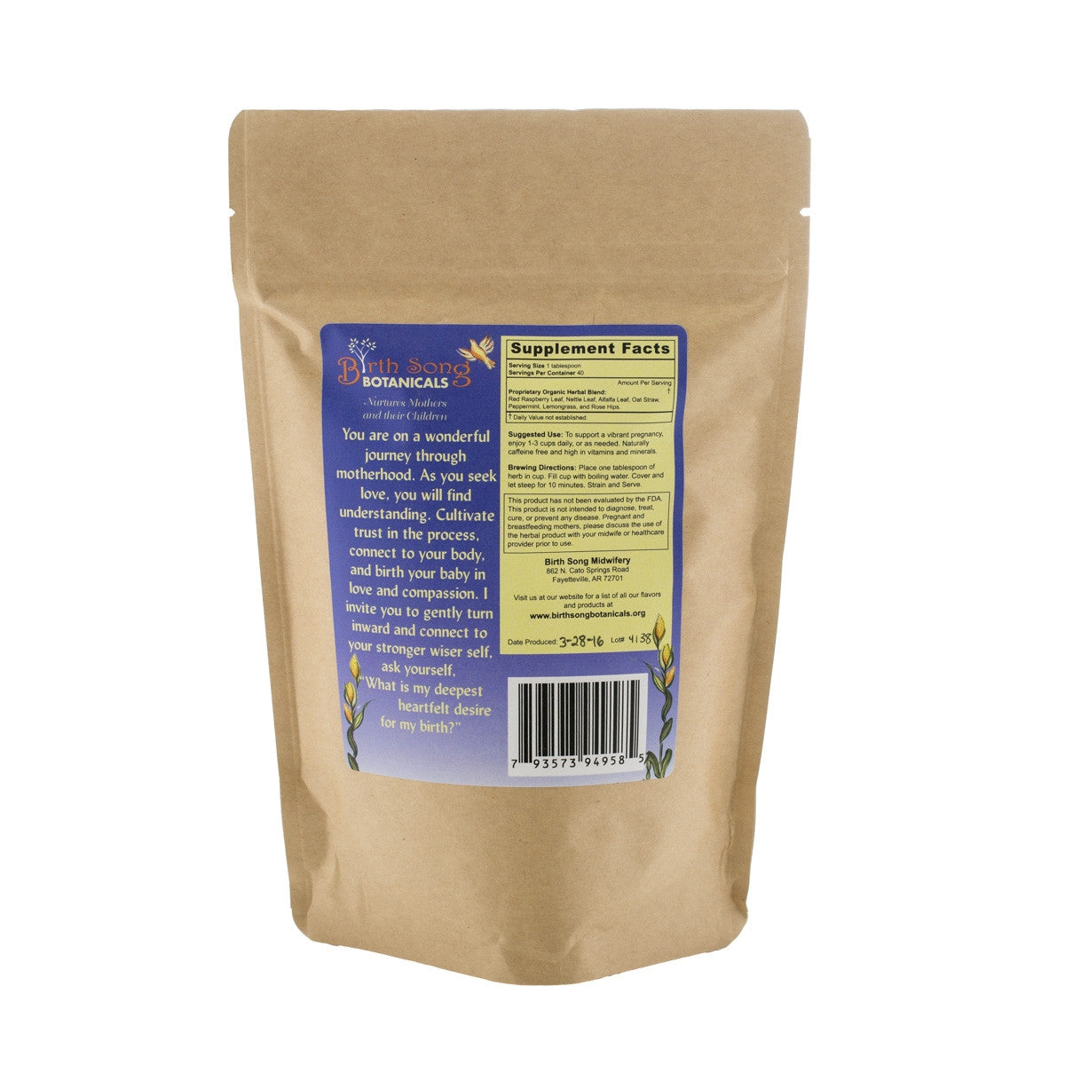 Lady in Waiting Herbal Pregnancy Tea Supports a Healthy Pregnancy* with Organic Red Raspberry Leaf 4 oz.