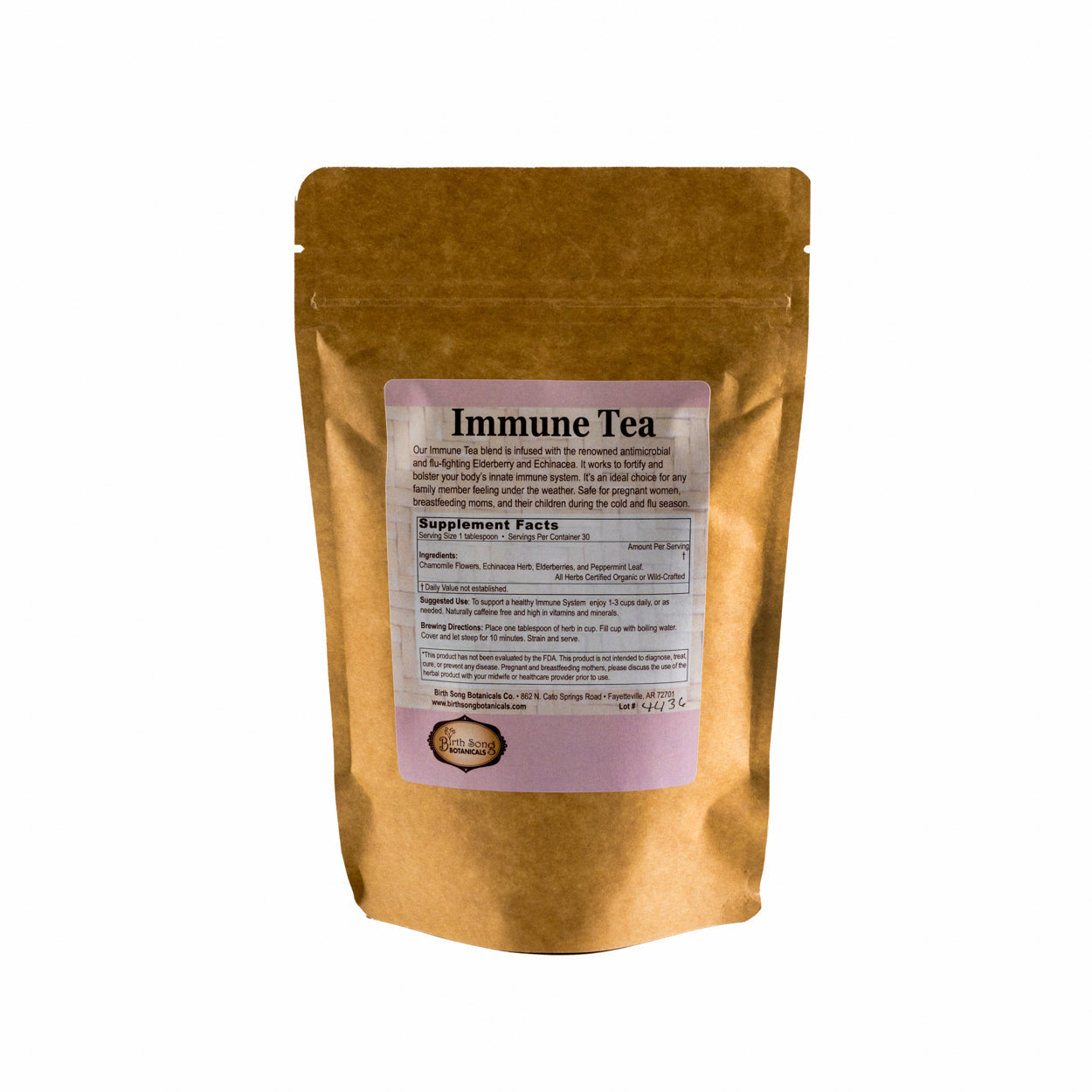 Herbal Immune Tea For Cold Season Support with Echinacea and Elderberry for Immune and Respiratory Support*, Caffeine Free, Loose Leaf 3 oz.