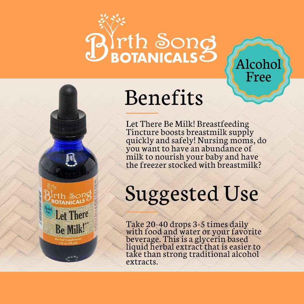 Let There Be Milk! 4 oz Alcohol Free Herbal Breastfeeding and Lactation Liquid Supplement, Breastmilk Supply Booster*