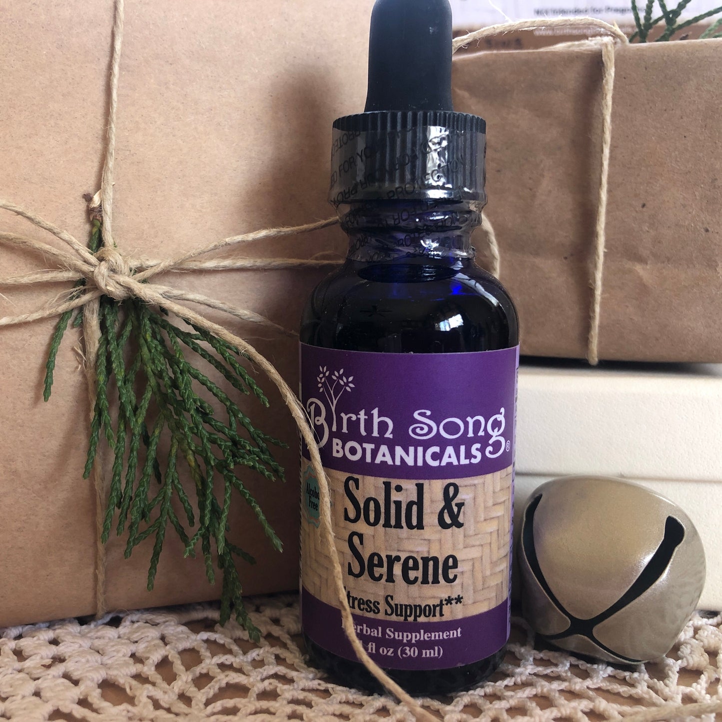 Solid & Serene Herbal Tincture For Natural Stress Support* with Passionflower 1 oz.