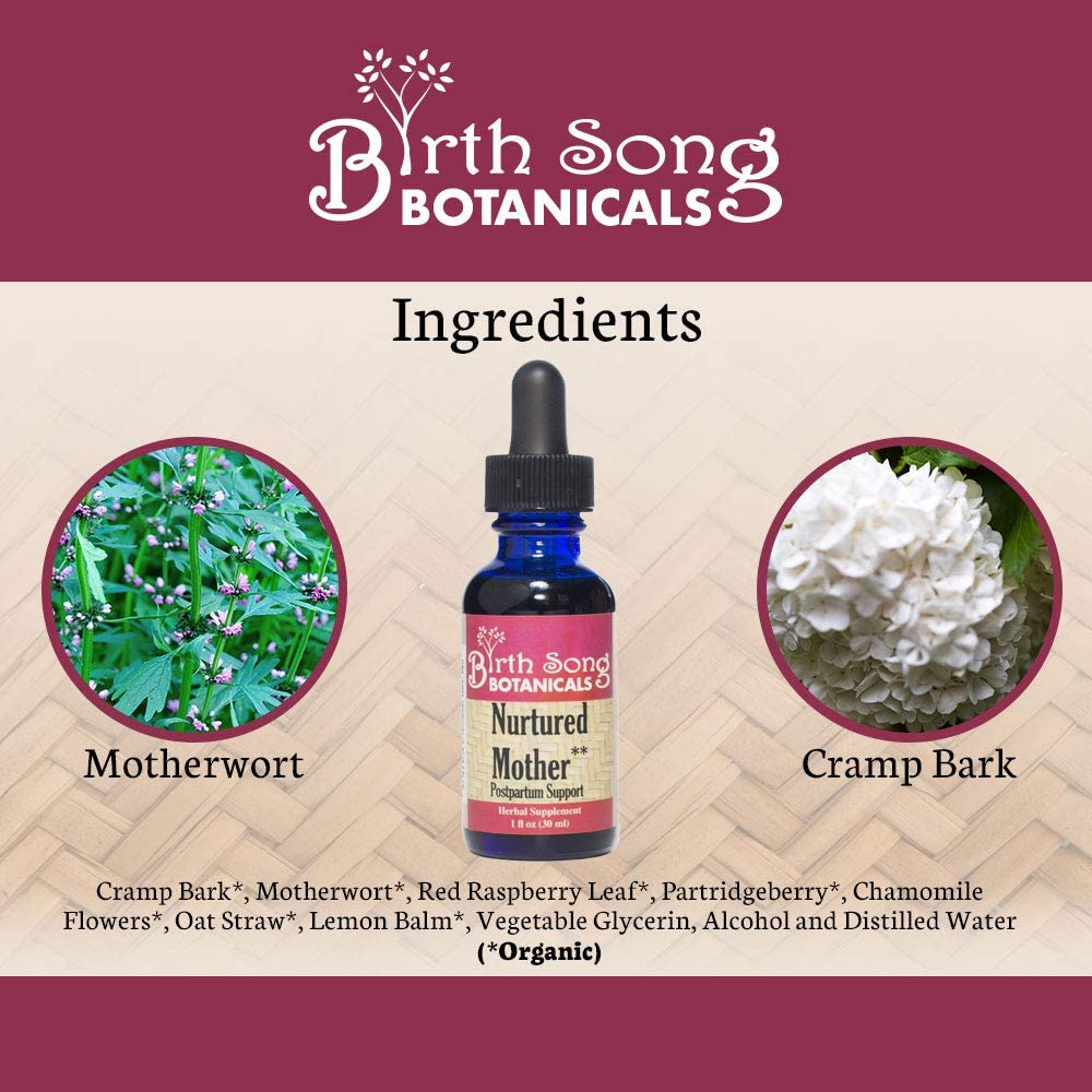 Nurtured Mother Postpartum Support Supplement for Comfort and Mood Support* with Cramp Bark, 1oz.