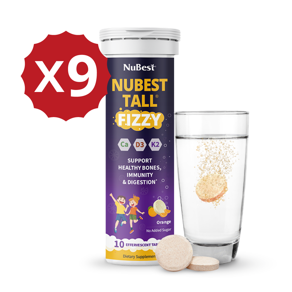 NuBest Tall Fizzy – Height Growth & Bone Strength, Orange Flavor, 10 Effervescent Tabs