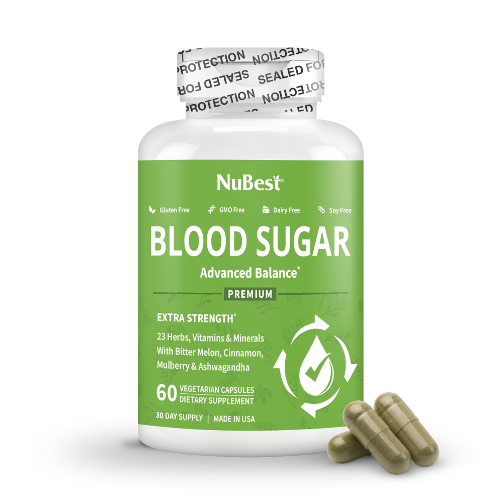 NuBest Blood Sugar Balance – Metabolic Support, Energy & Immunity, 60 Vegan Capsules