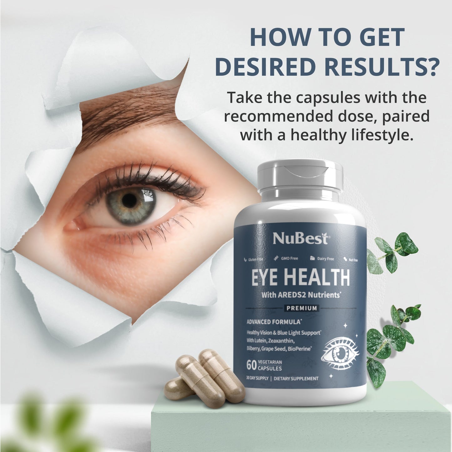 NuBest Eye Health – Advanced Vision & Blue Light Protection, 60 Vegan Capsules