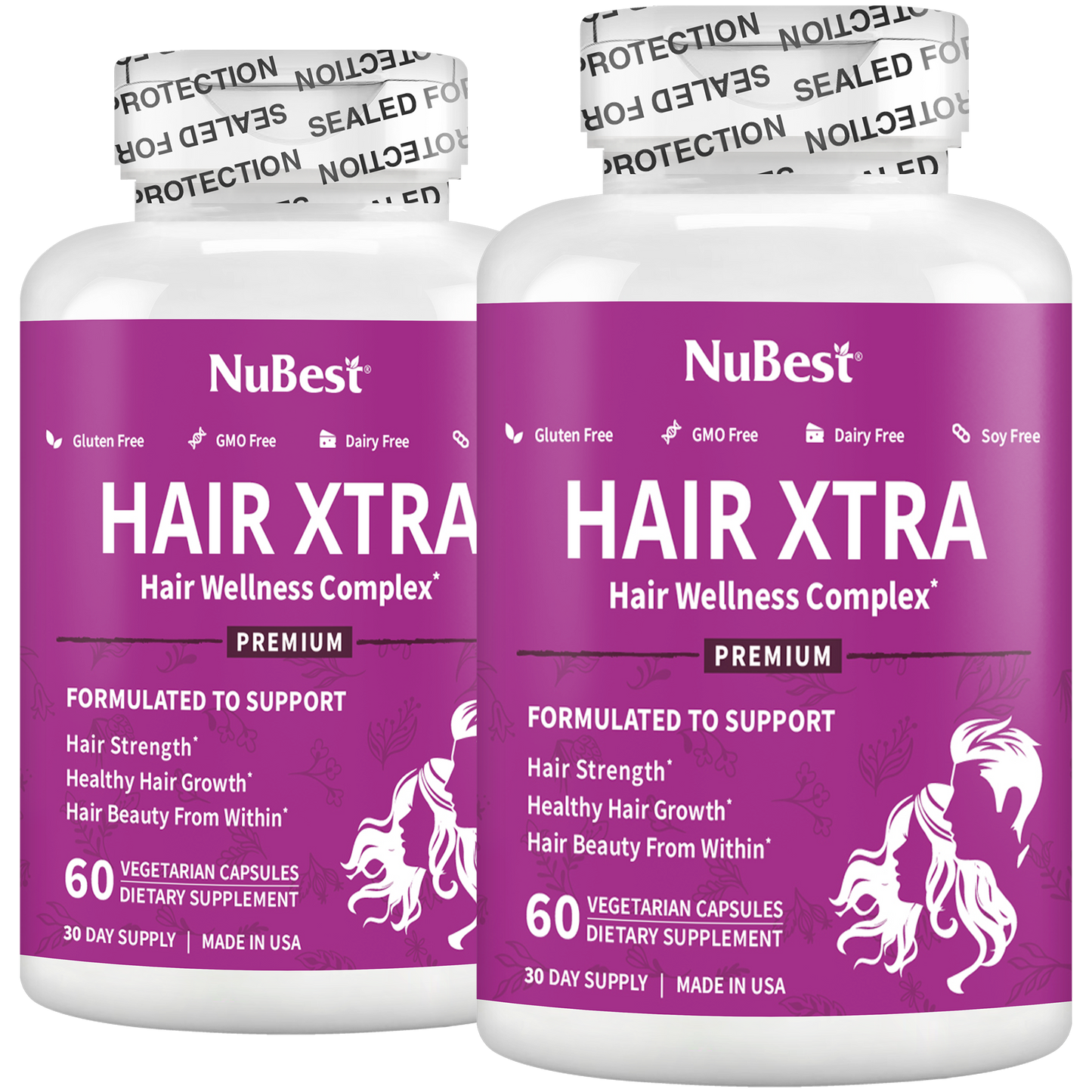 Hair Xtra, Premium Hair Growth Support for Men & Women, 60 Vegan Capsules