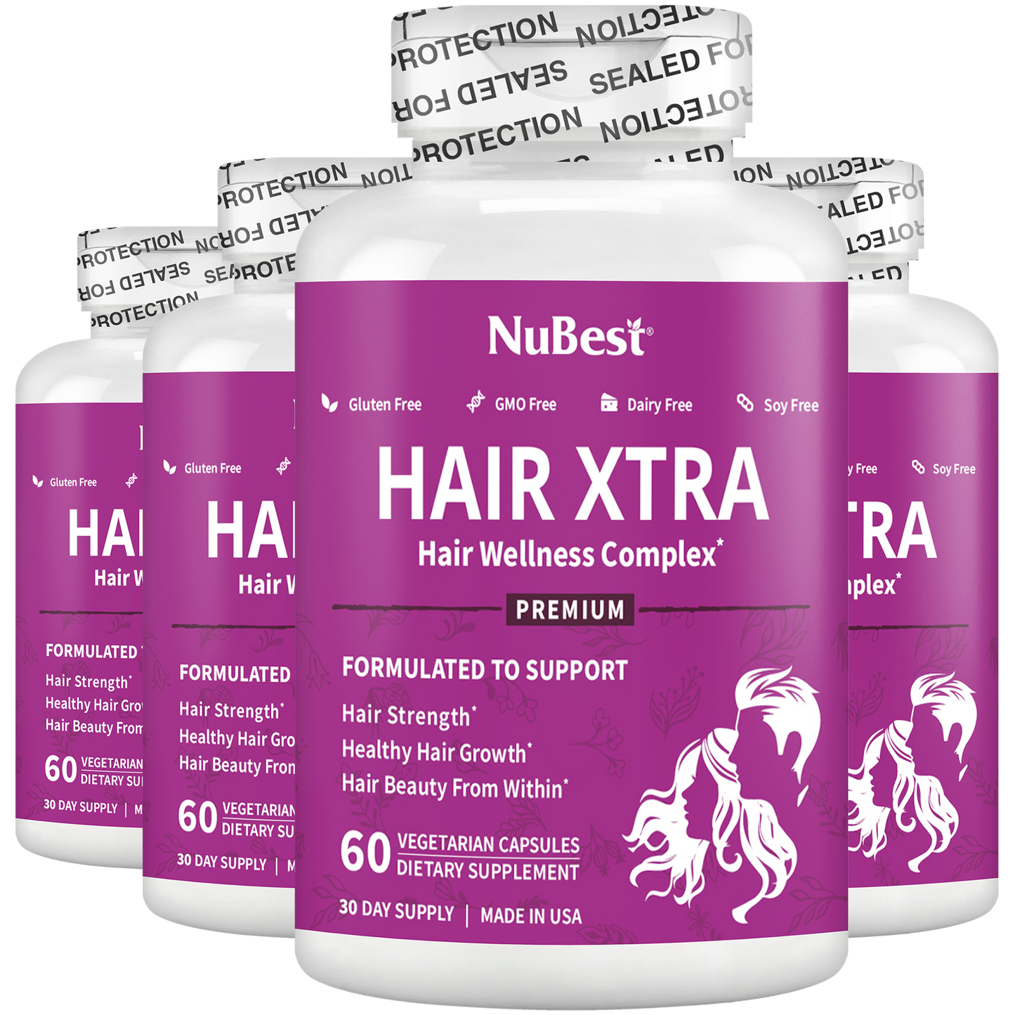 Hair Xtra, Premium Hair Growth Support for Men & Women, 60 Vegan Capsules