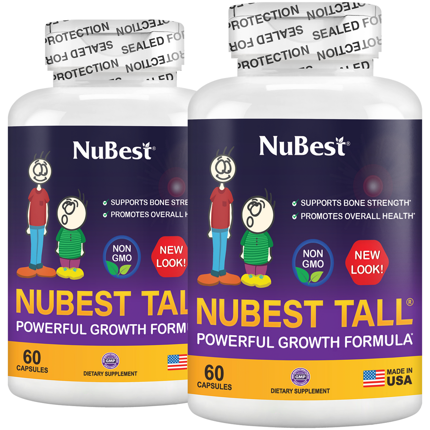 NuBest Tall, Powerful Growth for Kids & Teens (5+), Non-Milk Drinkers, 60 Capsules