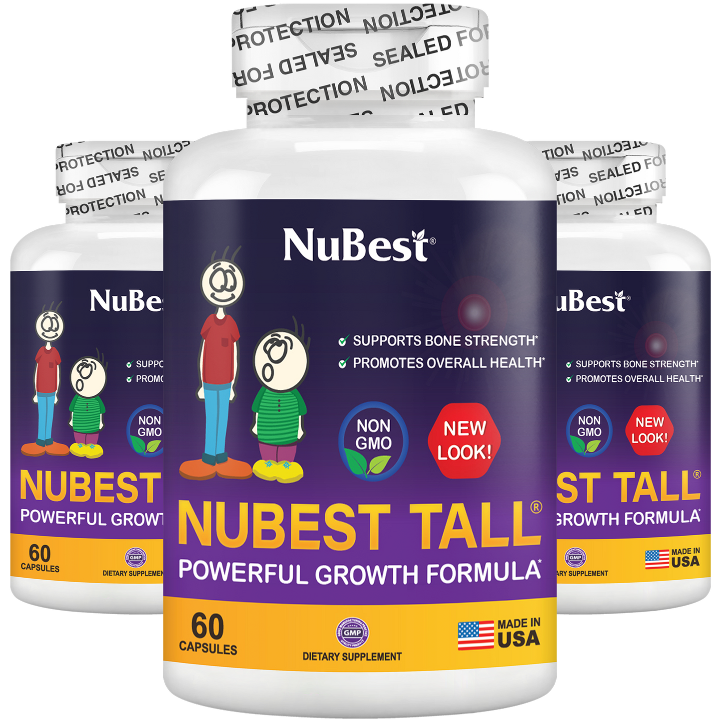 NuBest Tall, Powerful Growth for Kids & Teens (5+), Non-Milk Drinkers, 60 Capsules