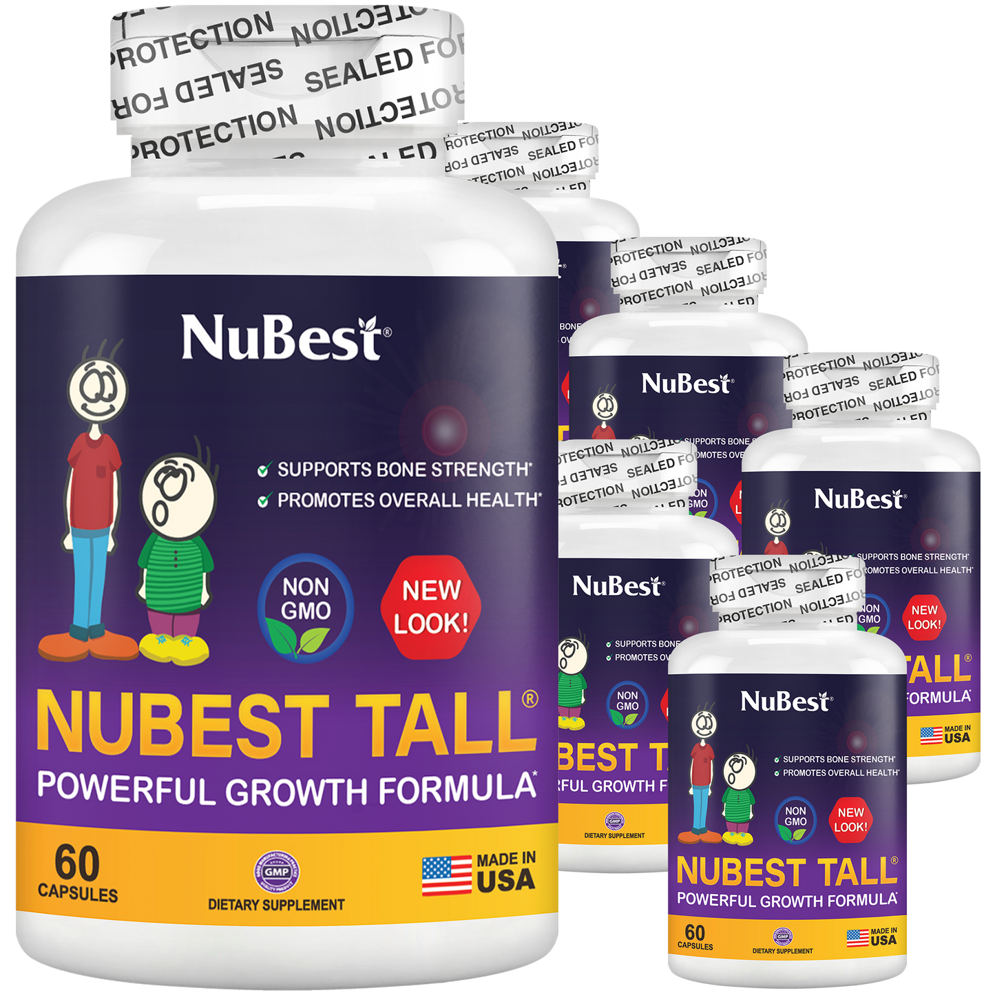 NuBest Tall, Powerful Growth for Kids & Teens (5+), Non-Milk Drinkers, 60 Capsules