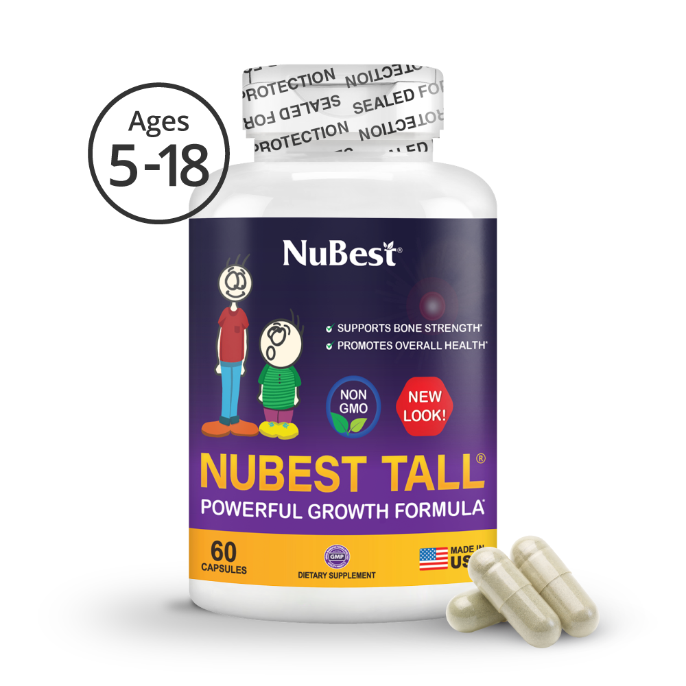 NuBest Tall, Powerful Growth for Kids & Teens (5+), Non-Milk Drinkers, 60 Capsules