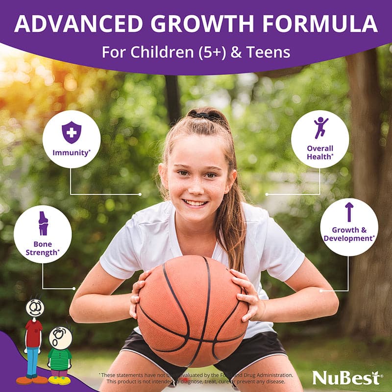 NuBest Tall, Powerful Growth for Kids & Teens (5+), Non-Milk Drinkers, 60 Capsules