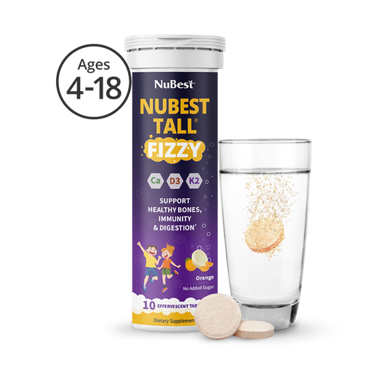 NuBest Tall Fizzy – Height Growth & Bone Strength, Orange Flavor, 10 Effervescent Tabs
