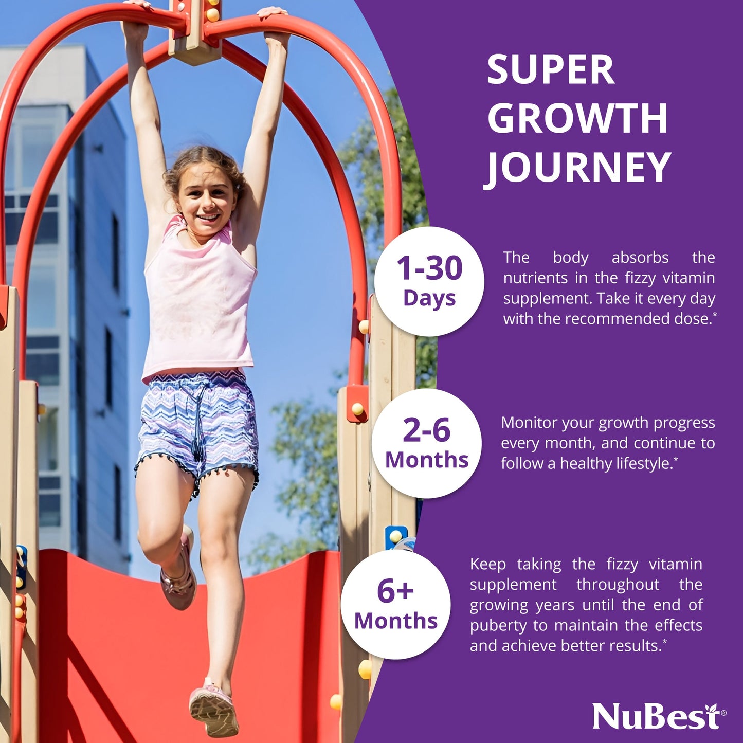 NuBest Tall Fizzy – Height Growth & Bone Strength, Orange Flavor, 10 Effervescent Tabs