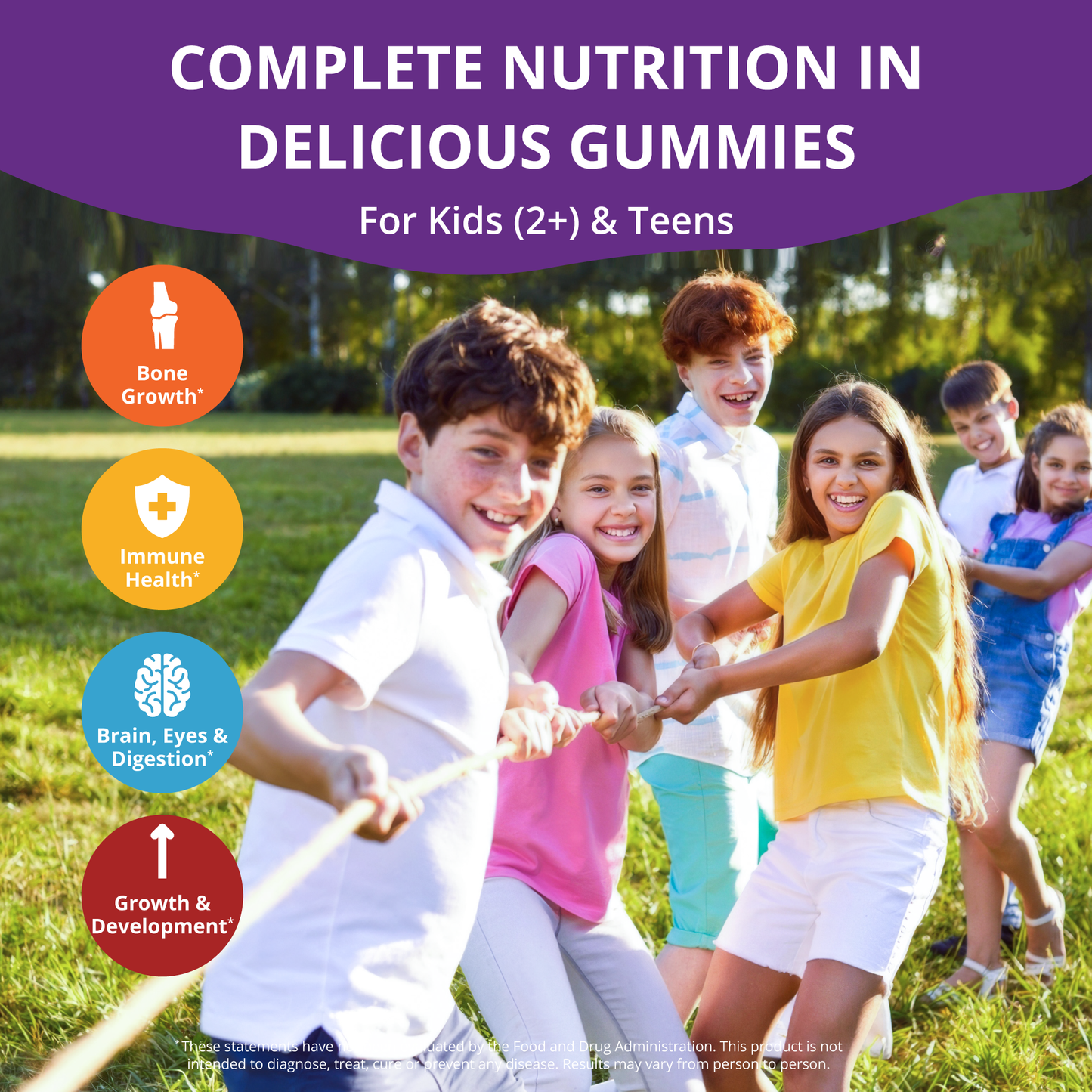 NuBest Tall Gummies for Ages 2+, No Added Sugar, 60 Vegan Gummies