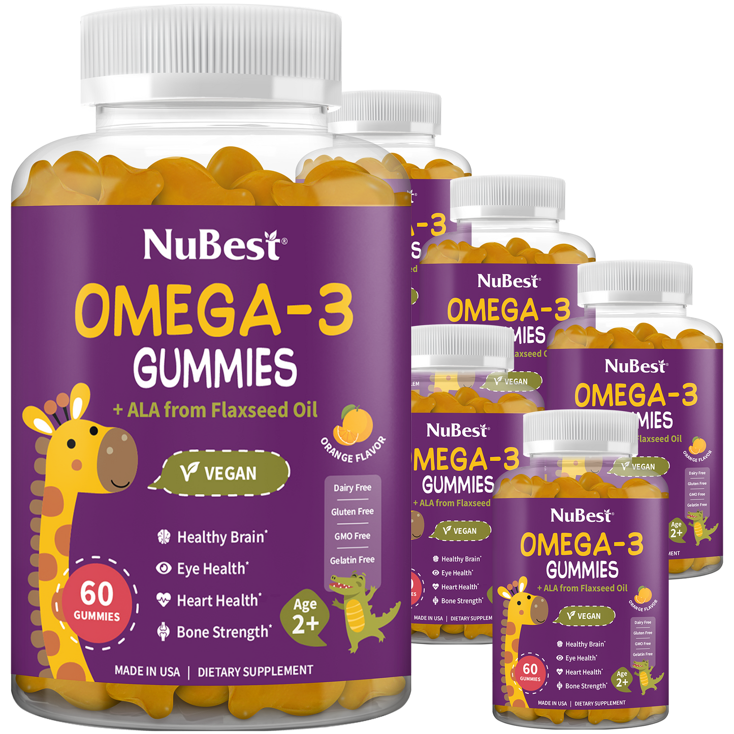 Omega-3 Vegan Gummies for Kids & Teens (60 Count)